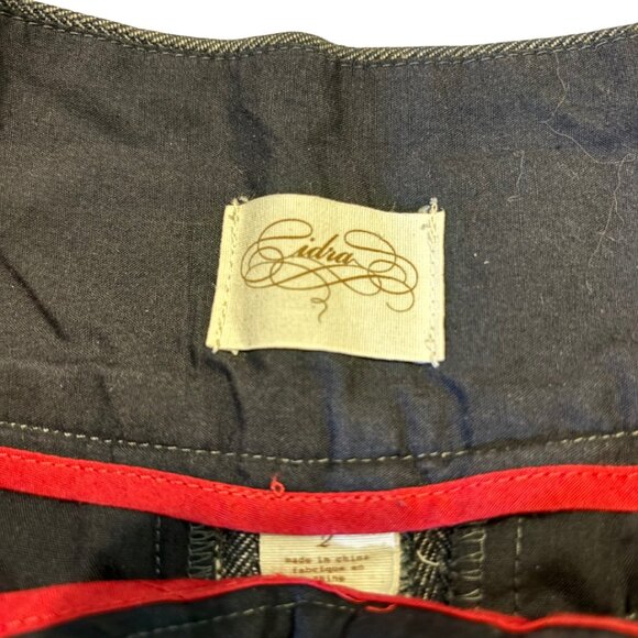 Idra Women’s Blue Wide-Leg Cuffed Pants Button Detail Size 2 Anthropologie - Picture 3 of 5